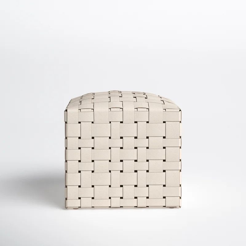 17'' Wide Genuine Leather Square Cube Ottoman | Wayfair North America
