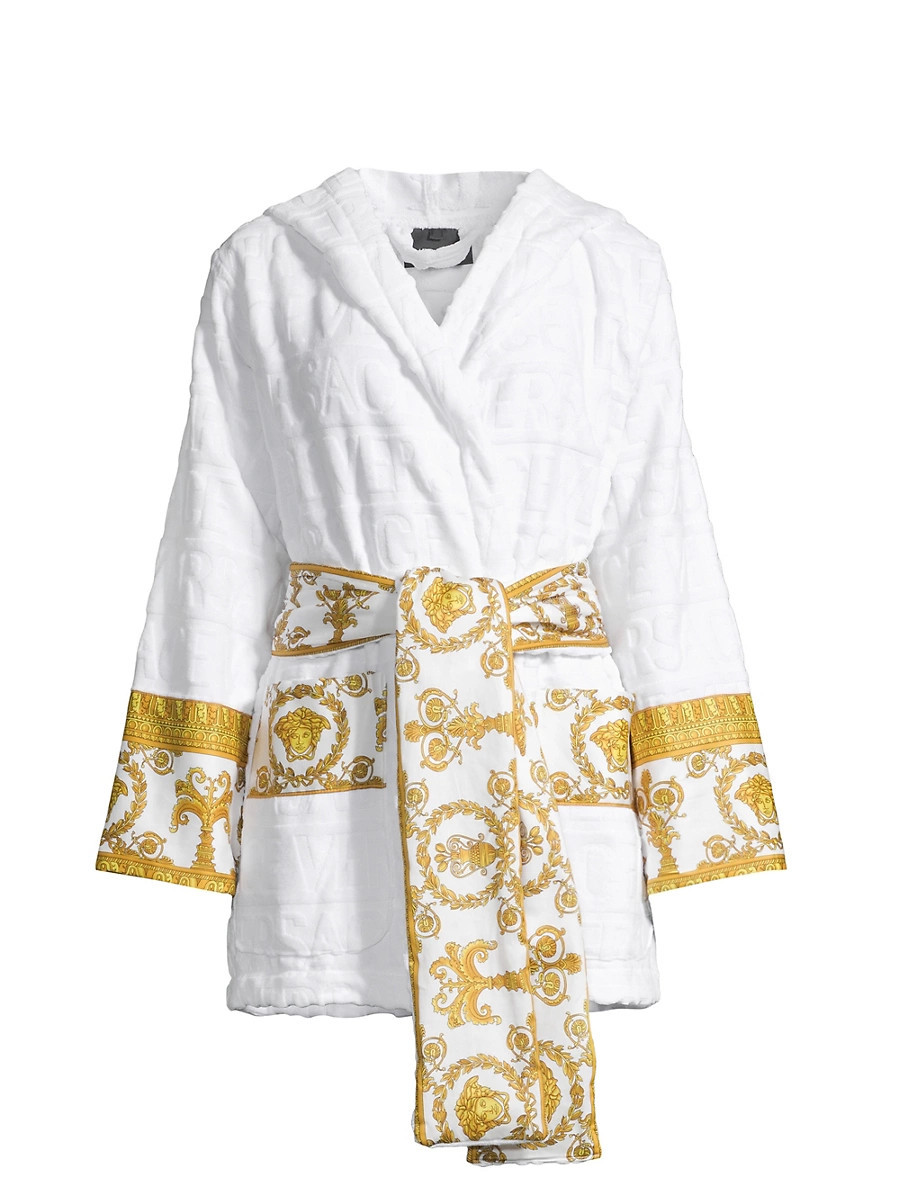 Women's Barocco Wrap Robe - Bianco - Size Large | Saks Fifth Avenue