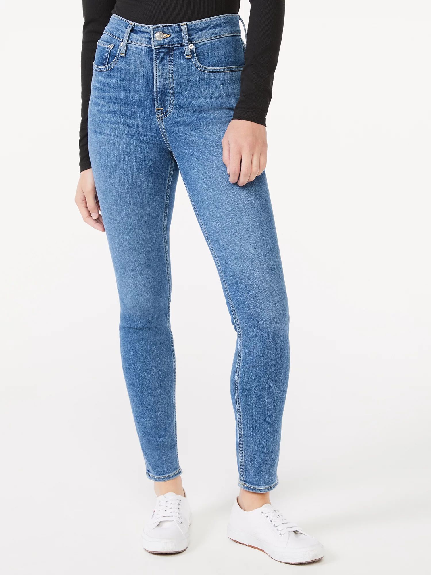 Free Assembly Women's Cozy High-Rise Skinny Jeans | Walmart (US)