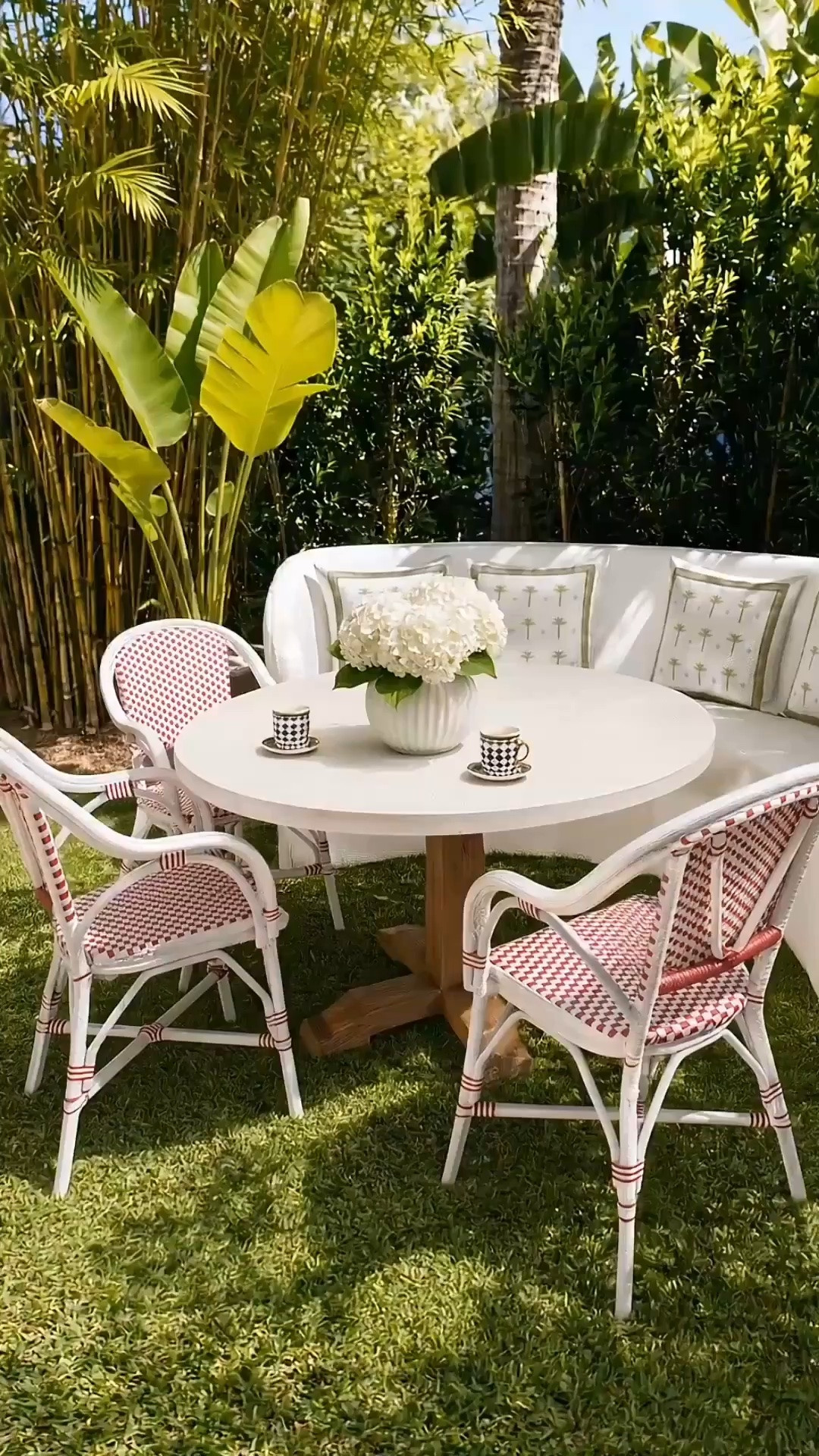 Sunday brunch, summer in full bloom. Imagine sitting outside surrounded by lush greenery, soft sunshine filtering through the garden, coffee on the table, and nowhere you need to be. Alfresco dining is one of those simple pleasures that makes summer at home feel like a getaway.

At the center of this setting is the Serena & Lily Bolinas Round Dining Table, pairing a cool stone top with a pedestal base crafted from reclaimed European oak. I love the natural knots and character in the wood — it brings an organic, relaxed quality to the clean silhouette and makes the table feel beautifully at home in a garden setting. Designed for indoor or outdoor use, the round shape also creates an easy, intimate setting for a leisurely Sunday brunch.

Paired with bistro-style dining chairs, a curved outdoor dining bench, and tailored outdoor pillows, the whole space feels polished, relaxed, and made for lingering outside all summer long.

Serena & Lily Dining Event — up to 25% off dining right now.

#SundayBrunch #AlfrescoDining #SummerDining #GardenBrunch #OutdoorDining #OutdoorDiningTable #BolinasDiningTable #EuropeanOak #BistroChair #OutdoorDiningChair #DiningBench #OutdoorPillows #PatioFurniture #GardenDesign #OutdoorLiving #SummerEntertaining #SerenaAndLily

#LTKdayinmylife #LTKHome #LTKSaleAlert