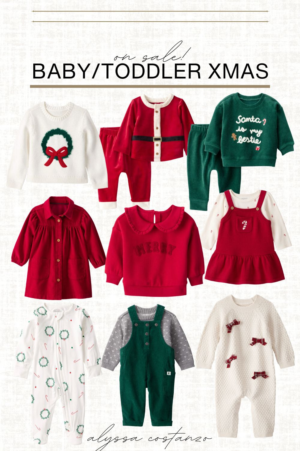 baby christmas outfits all on sale; toddler christmas sweater; christmas dress; boy clothes; girl clothes; onesie; santa; candy cane; set  

 #LTKHoliday #LTKBaby #LTKKids