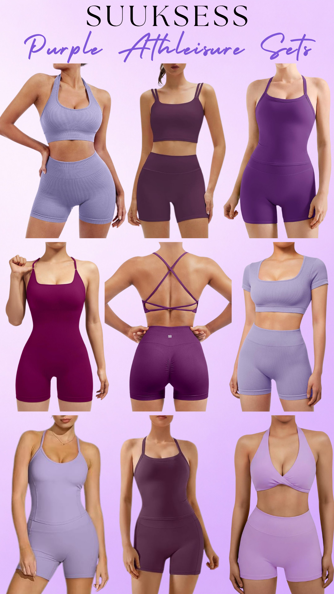 SUUKSESS Elevated Athleisure Collection | Spring Purples Edit 💜 

If your workout sets aren’t giving snatched, feminine, and flattering… this SUUKSESS Purple Athleisure set collection is EVERYTHING ✨

These purple tones (lavender, lilac, deep plum) are the ultimate soft + bold combo — perfect for a spring/summer glow-up while still turning heads.

Wearing SUUKSESS Purple Athleisure Sets (Seamless Sculpting Sets)

• SUUKSESS Seamless Ribbed Biker Shorts Sets (Lavender / Lilac)
→ contouring, stretchy, hugs your body perfectly
• SUUKSESS Sports Bra + High-Waisted Shorts Sets (Deep Plum / Purple)
→ supportive, smoothing, gym-to-errands ready
• SUUKSESS Strappy Back Sports Bra Sets
→ open-back detail = sculpted + elevated look
• SUUKSESS One-Piece Romper / Bodysuit (Short Length)
→ all-in-one snatching fit, super flattering
• SUUKSESS Square Neck & Scoop Neck Crop Top Sets
→ enhances shape + gives that clean, elevated vibe
• SUUKSESS Twist Front Sports Bra Sets (Lilac)
→ feminine, flattering neckline
• SUUKSESS Short Sleeve Seamless Sets
→ casual, comfy, perfect for everyday wear

Color vibe:
Lilac, lavender, violet, periwinkle, amethyst, orchid, acai, plum, pastel, soft, dark, light, hyacinth purple
→ feminine, aesthetic, soft girl meets gym energy

Why these are a MUST:
✔️ no more dull, unflattering workout sets
✔️ sculpting fabric that smooths & shapes
✔️ holds everything in without feeling tight
✔️ breathable + sweat-friendly for workouts
✔️ makes you feel confident & put together instantly

Perfect for:
• gym workouts, lifting, cardio
• yoga, pilates, stretching
• hot girl walks, running
• travel days & airport outfits
• errands, casual everyday wear
• brunch, cute athleisure outfits

This is that “soft but powerful” set — feminine, flattering, and effortlessly put together.
You’ll feel cute AND confident the second you put it on.

↓ Everything is linked! 

 

#LTKActive #LTKSaleAlert #LTKTravel