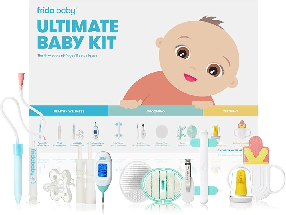 Amazon.com : Frida Baby Ultimate Baby Kit, 10 piece New Born Essentials Gift Set Includes Wellnes... | Amazon (US)