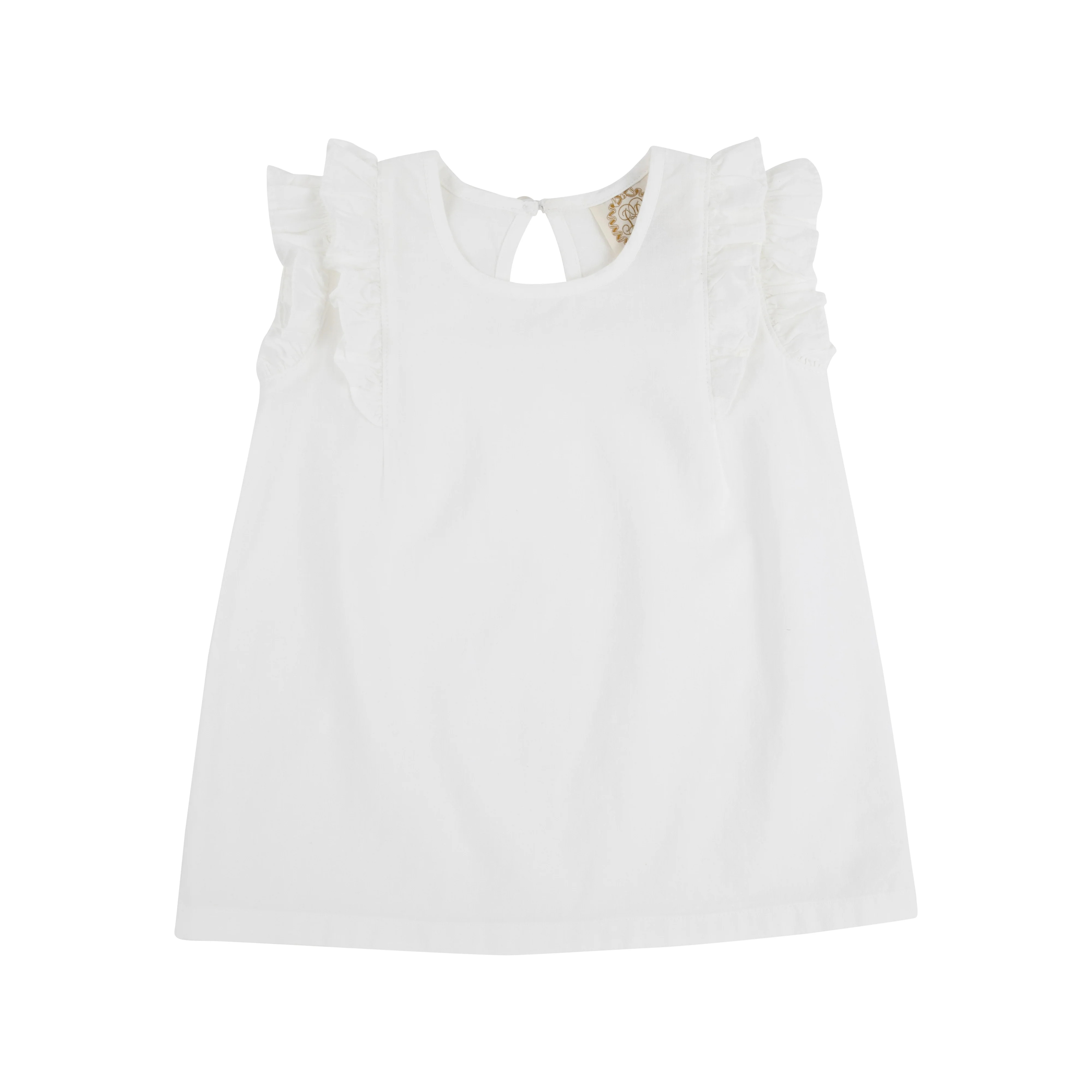 Ruehling Ruffle Top (Linen) - Worth Avenue White | The Beaufort Bonnet Company