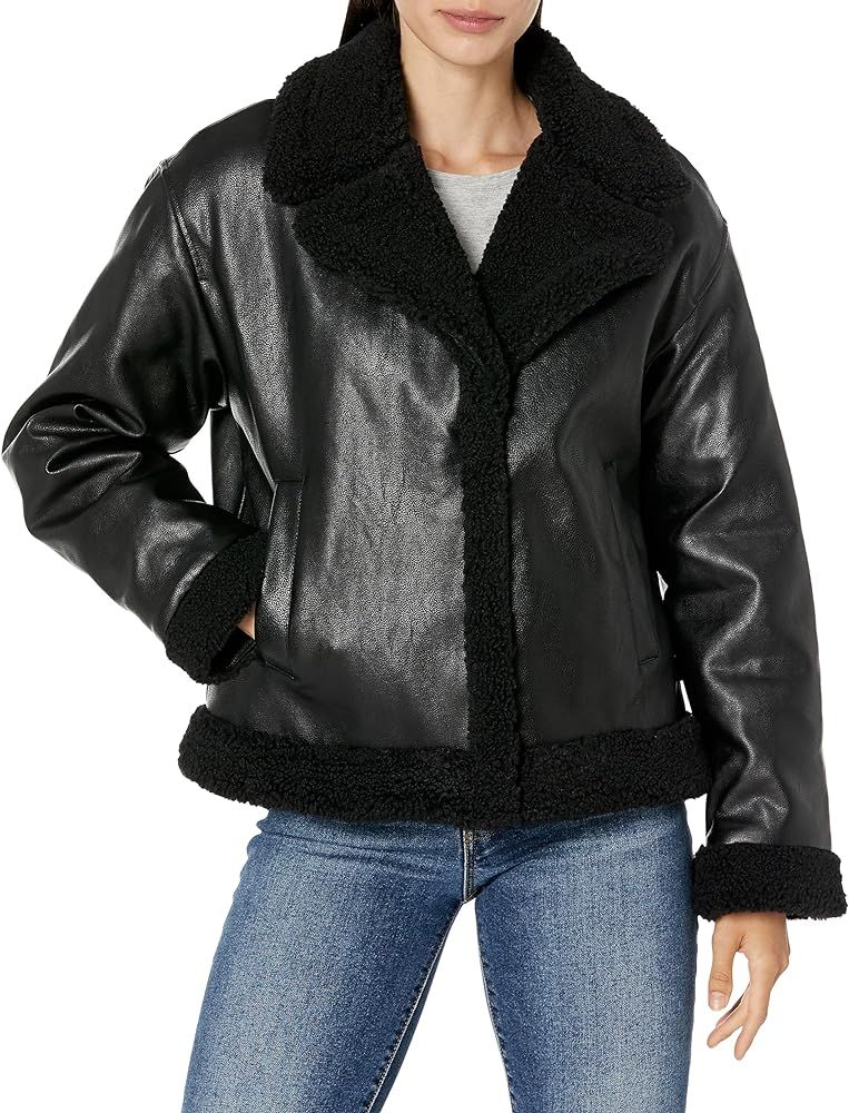 Levi's Women's Faux Leather Sherpa Lined Moto Jacket | Amazon (US)