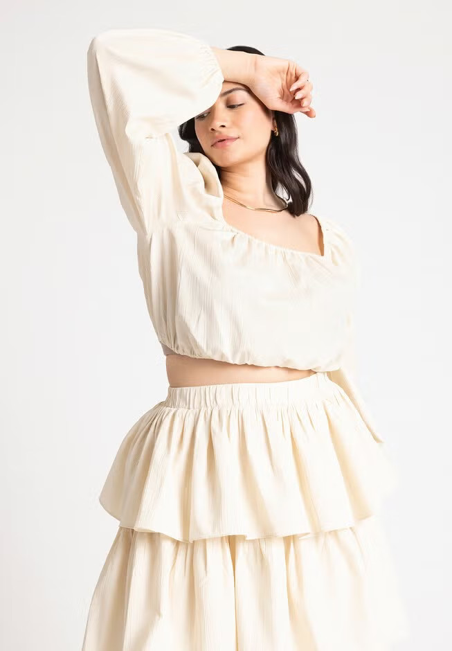 Shirred Body Puff Sleeve Top | Eloquii