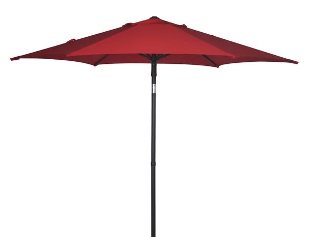 Mainstays 7.5ft Tomato Red Round Outdoor Tilting Market Patio Umbrella with Push-up Function | Walmart (US)