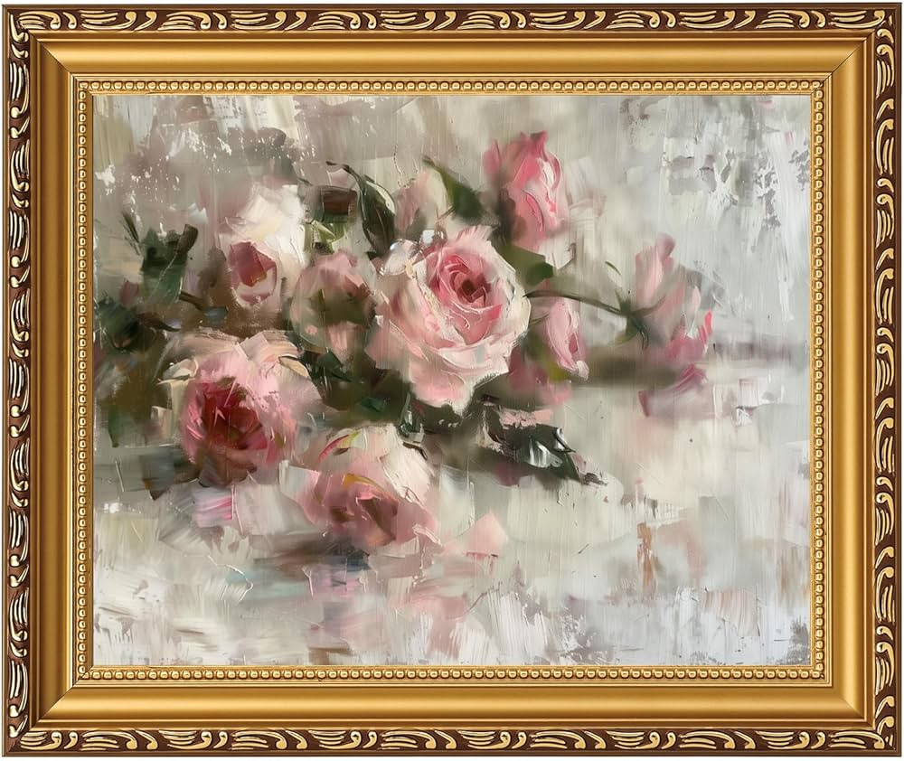 MIEVU Gold Vintage Framed Wall Art - Canvas Wall Art Prints for Living Room Decor Bedroom Home Ba... | Amazon (US)