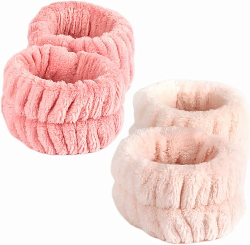 4 Pcs Face Washing Wristbands, Soft & Absorbent Microfiber Wrist Scrunchies for Washing Face, Fac... | Amazon (US)