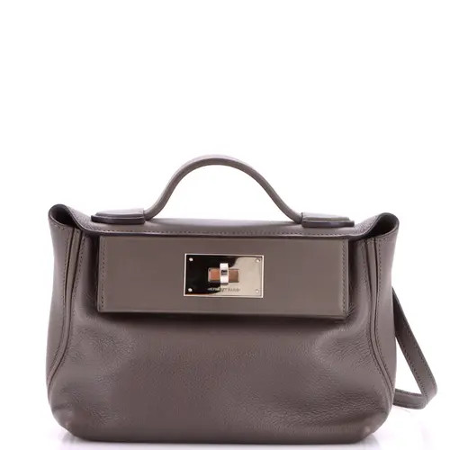 Pre-Owned Hermes 24/24 Bag Evercolor with Swift 21 in Grey at Nordstrom, Size X-Small | Nordstrom