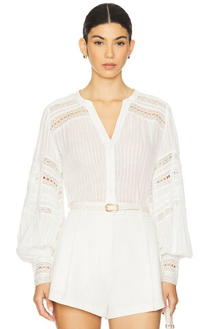 Norah Peasant Blouse in Off White | Revolve Clothing (Global)