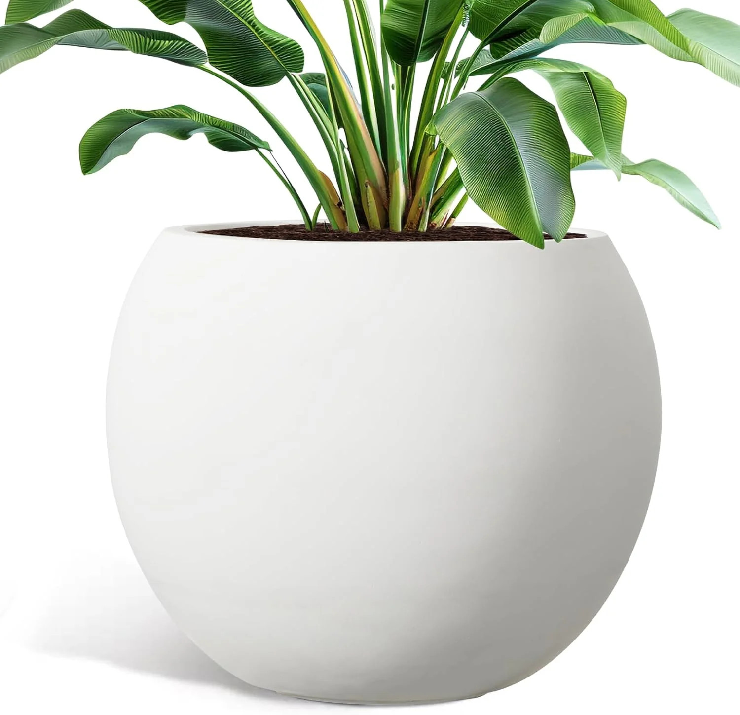 17.7'' Dia Large Round Planter with Drainage Hole, Sphere Planter Outdoor Indoor Plant Flower Pot... | Walmart (US)