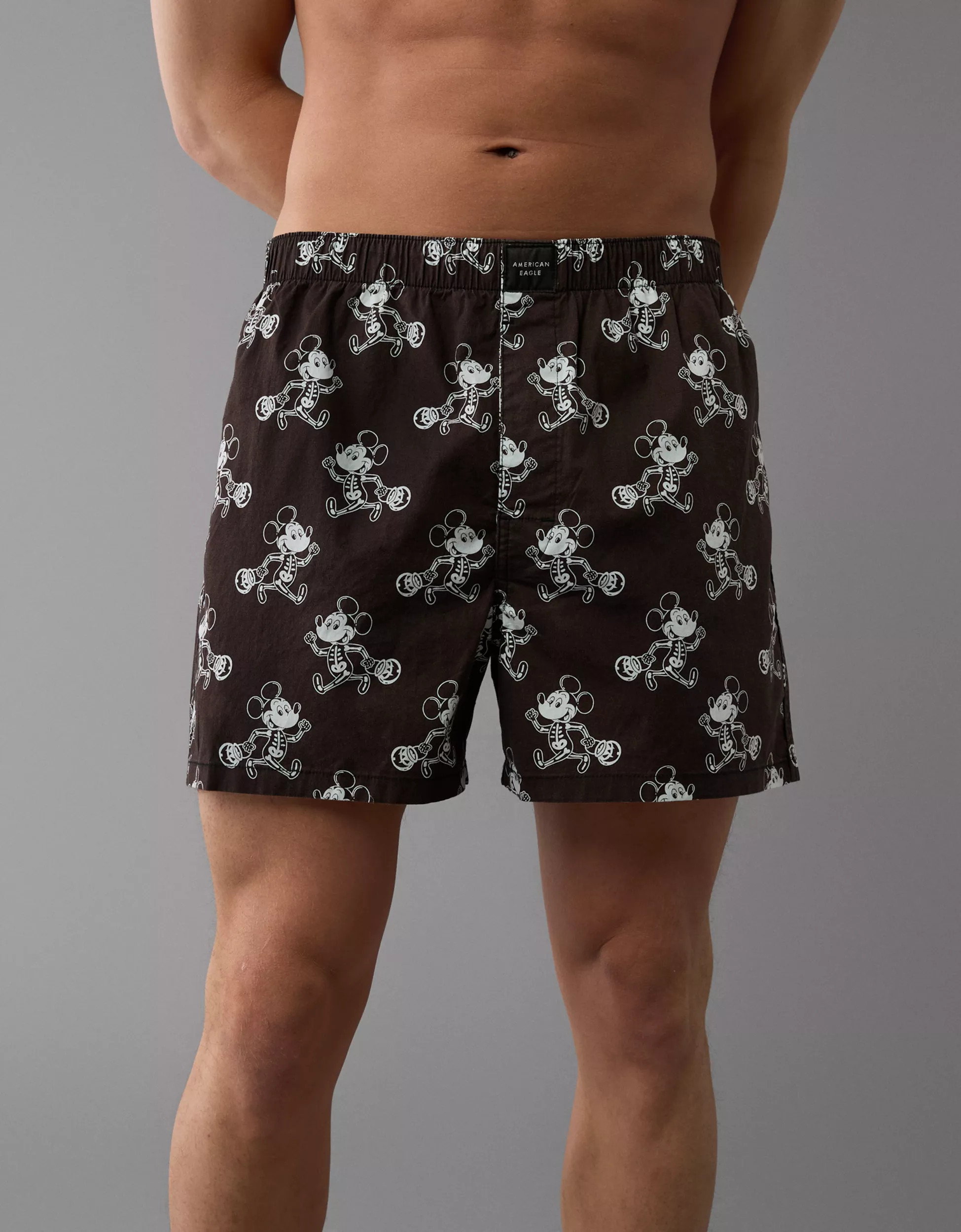 AEO Men's Mickey Skeleton Halloween Stretch Boxer Short | American Eagle Outfitters (US & CA)