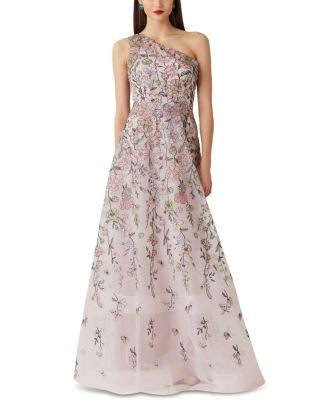 Floral Embroidered One Shoulder Gown | Bloomingdale's (US)