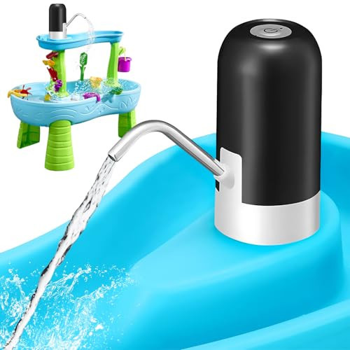 Water Table Pump, Portable Pump for Water Table, Summer Outdoor Toys for Kids, Water Pump with Continuous Water Flow and One-Touch Switch for Easy Operation(Black, 2500 mAh) | Amazon (US)