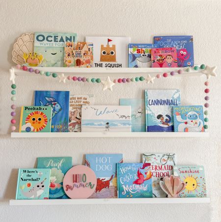 Summer book shelves ☀️🧜🏻‍♀️🐚🌊🐠🐬🏝️🩵 

#LTKSeasonal #LTKKids #LTKFamily