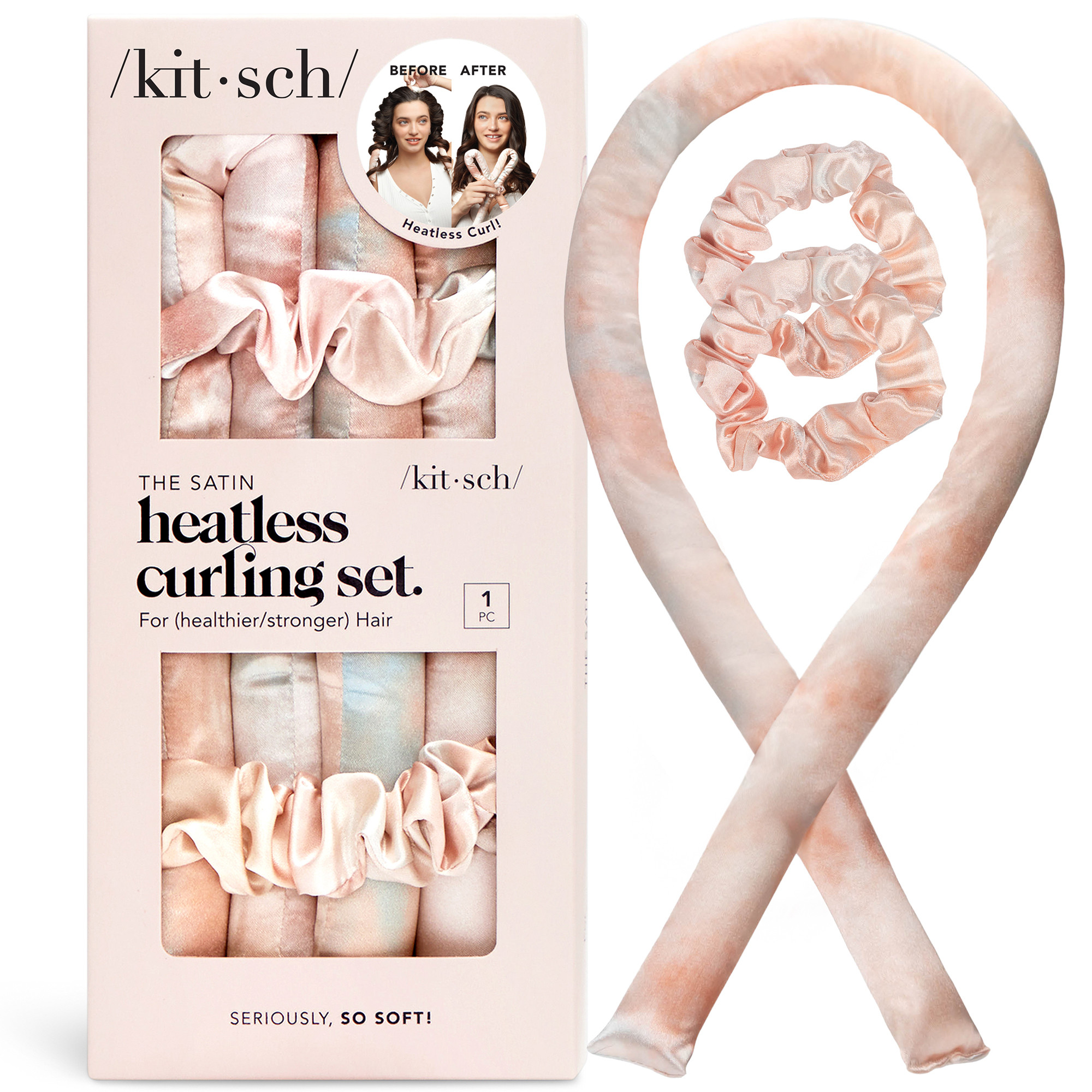 Kitsch Satin Heatless Curling Set - Sunset Tie Dye | LOOKFANTASTIC | Look Fantastic (UK)