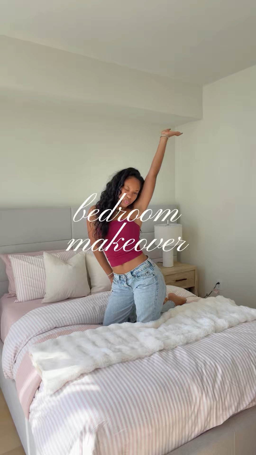 the cutest bedroom makeover just in time for the new school year ☁️🎀 just linked all my finds from Wayfair on my LTK so you can shop for college now too!! #AD #WayfairPartner #Wayfair #BacktoSchoolinWayfair
