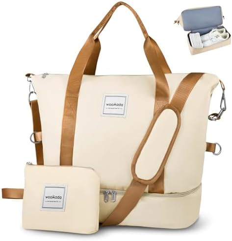 WOOMADA Weekender Bag for Women, Travel Duffel Bags with Shoe Compartment & Wet Pocket, Personal ... | Amazon (US)