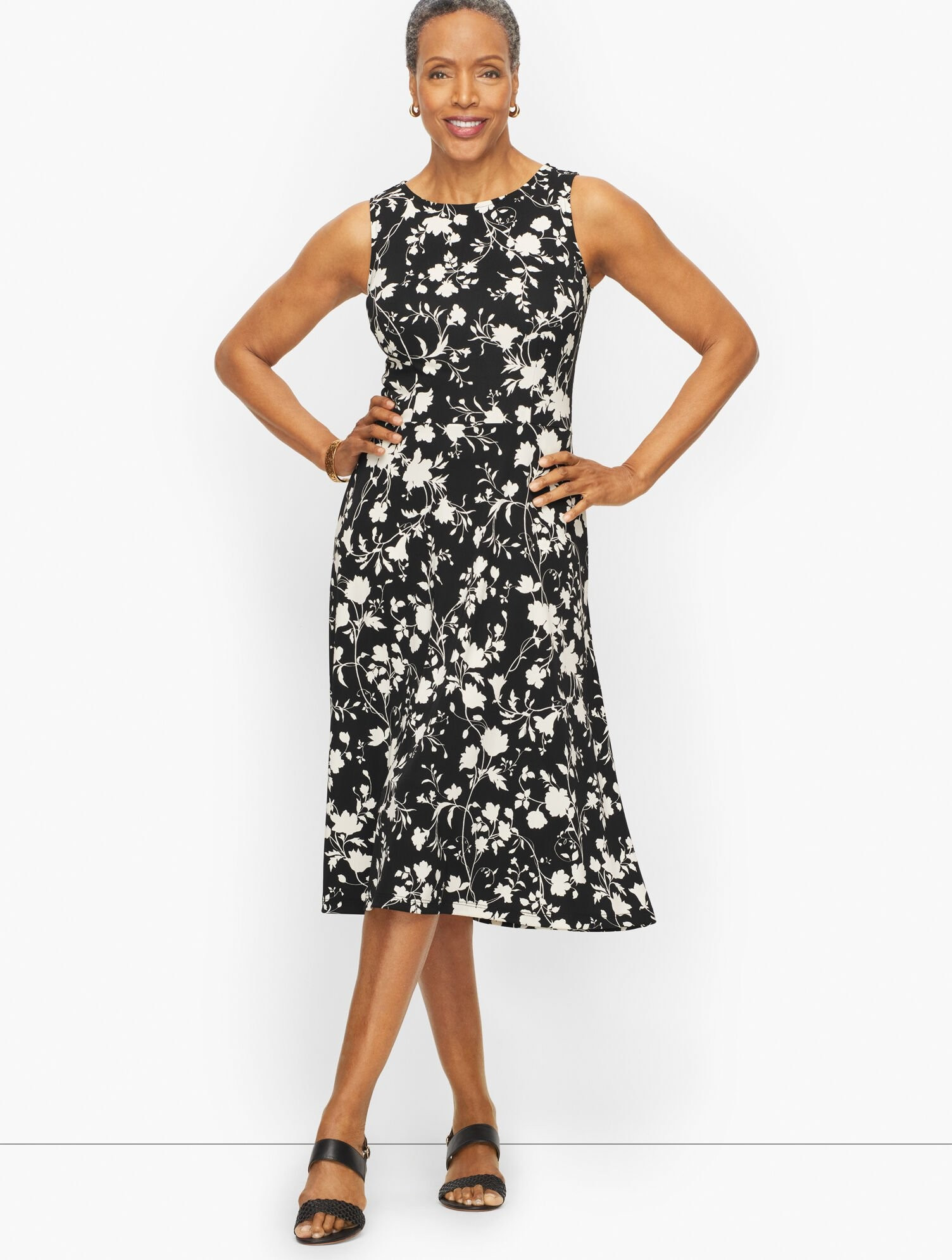 Floral Fit & Flare Dress | Talbots