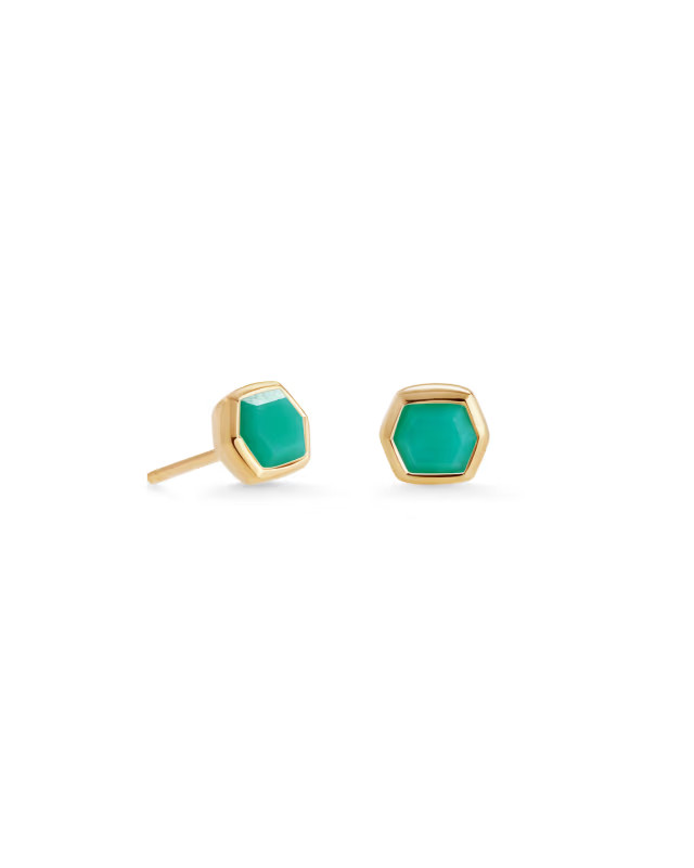 Davie 18k Gold Vermeil Stud Earrings in Chrysoprase | Kendra Scott