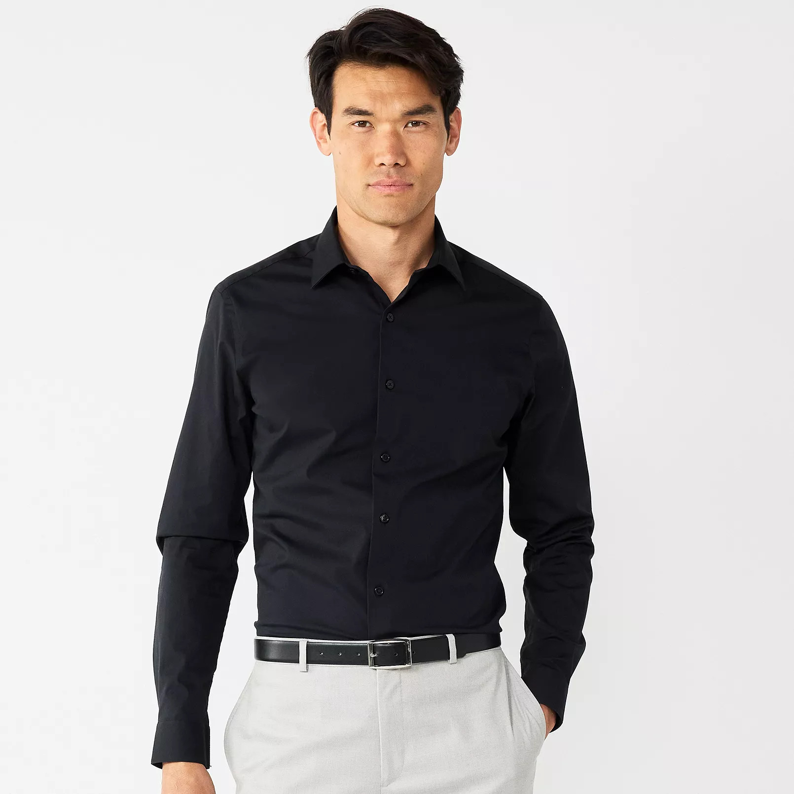Men's Apt. 9® Premier Flex Solid Slim-Fit Dress Shirt | Kohl's