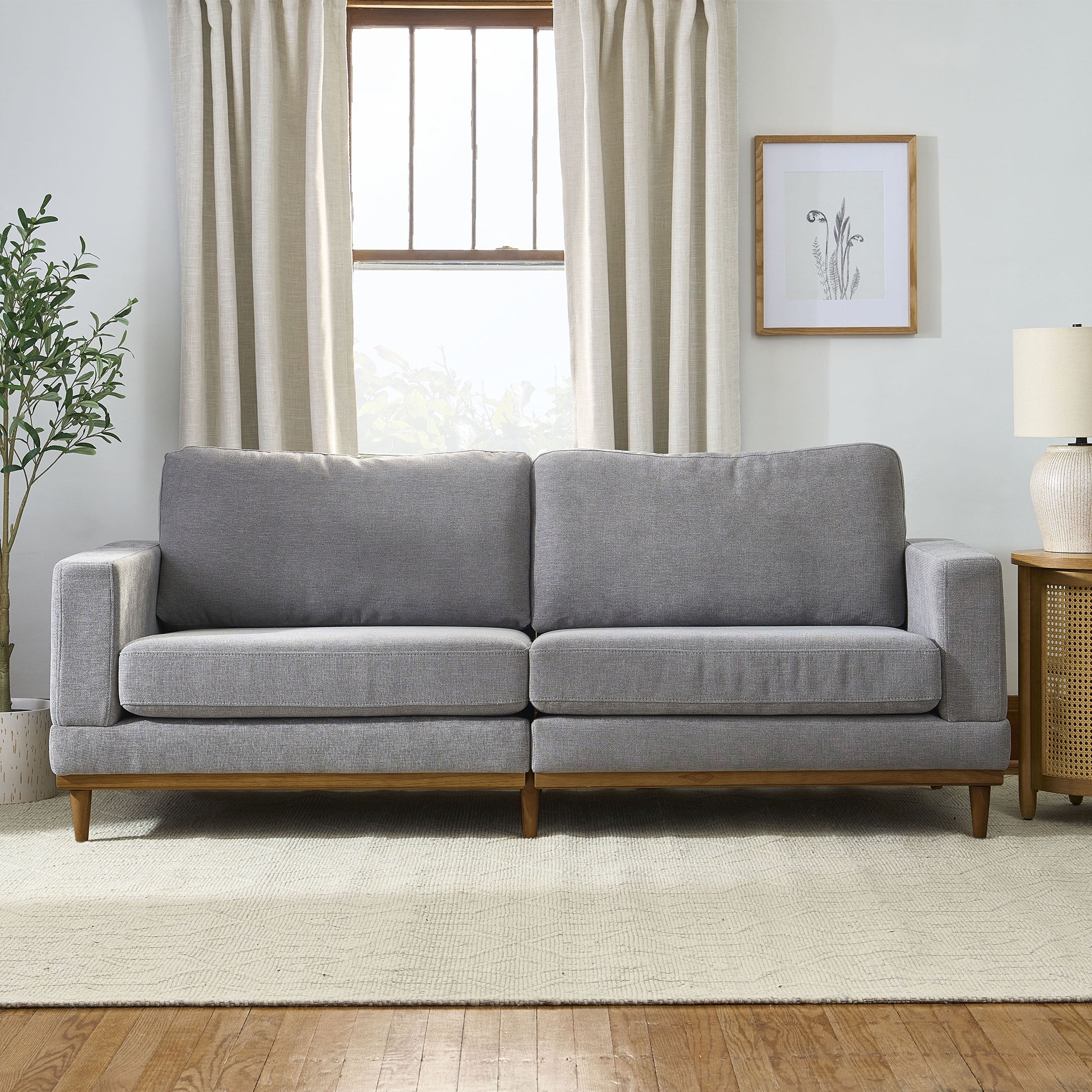 Better Homes & Gardens Springwood Wood Frame 83.46" Sofa, Gray | Walmart (US)