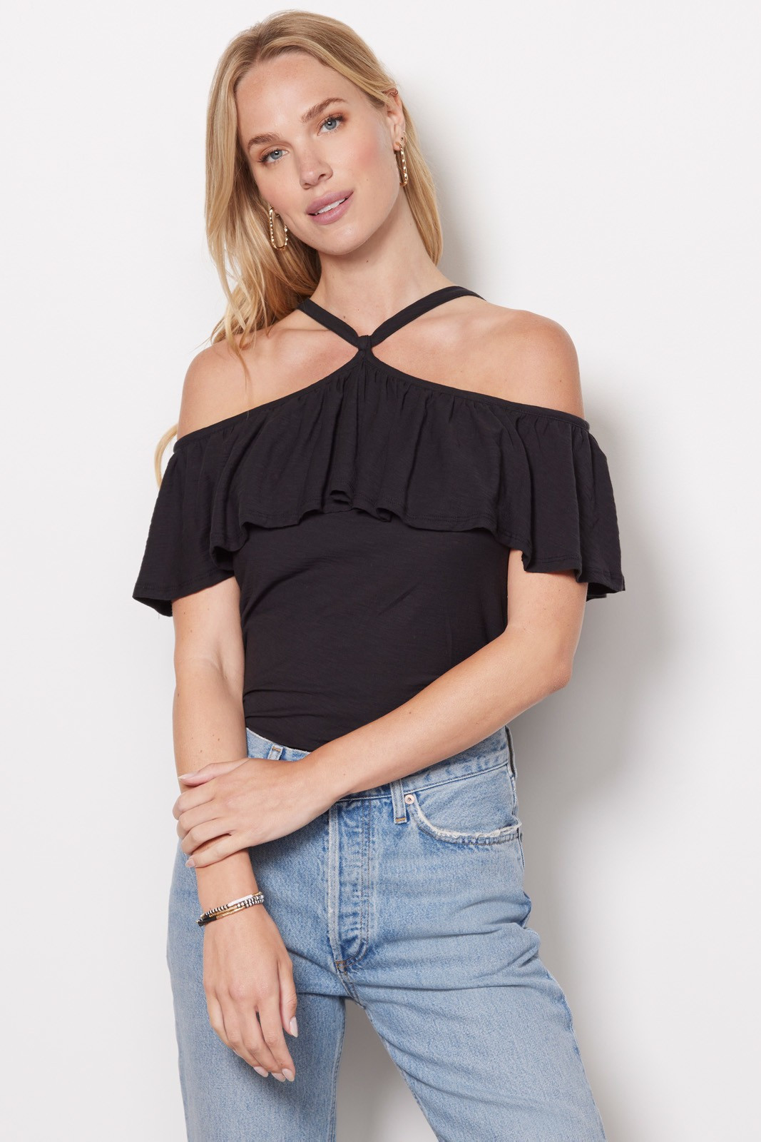 NATION LTD Morgan Ruffled Halter | EVEREVE | Evereve