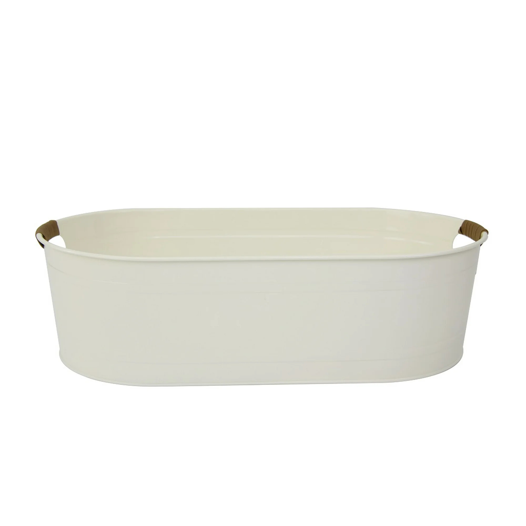 Better Homes & Gardens - Vanilla White Medium Oval Galvanized Tub BH24100108683F9, 20.27 in L x 1... | Walmart (US)