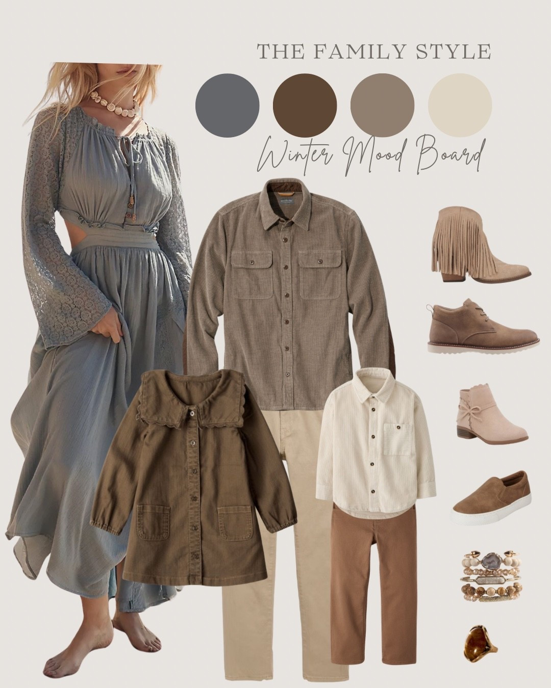 We just had our family photos on the beach, so I felt inspired to create a winter beach family mood board  