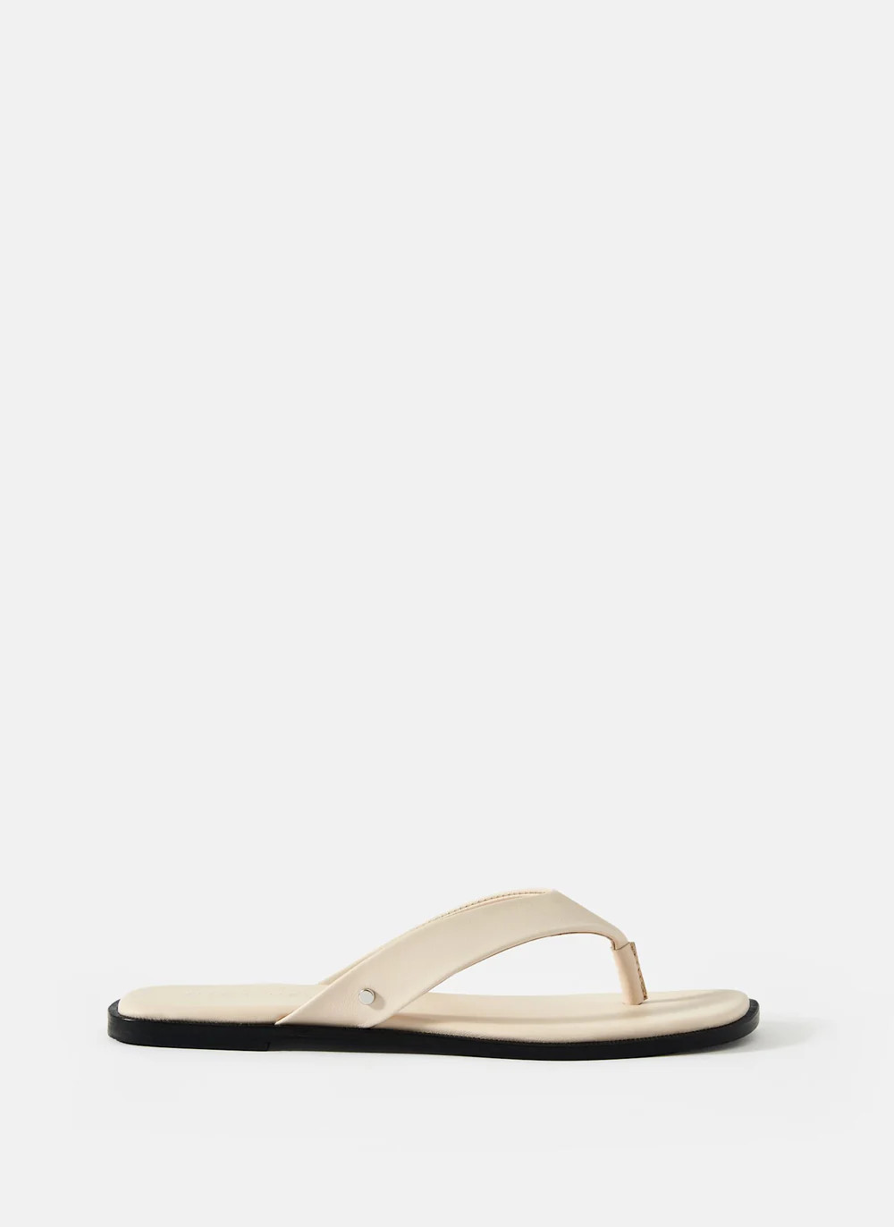 Lula Cream Leather Flip Flop Sandals | Mint Velvet