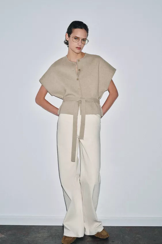 CARDINGAN CINTURÓN MANGA CORTA | Zara US