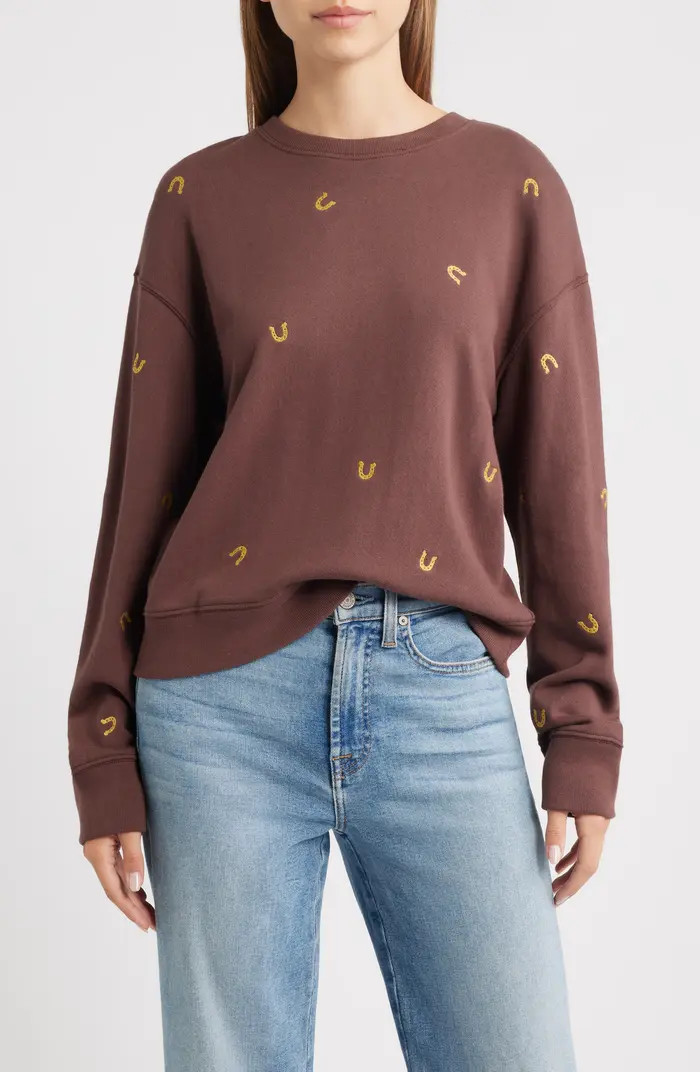 Ramona Horseshoe Embroidered Crewneck Sweatshirt | Nordstrom