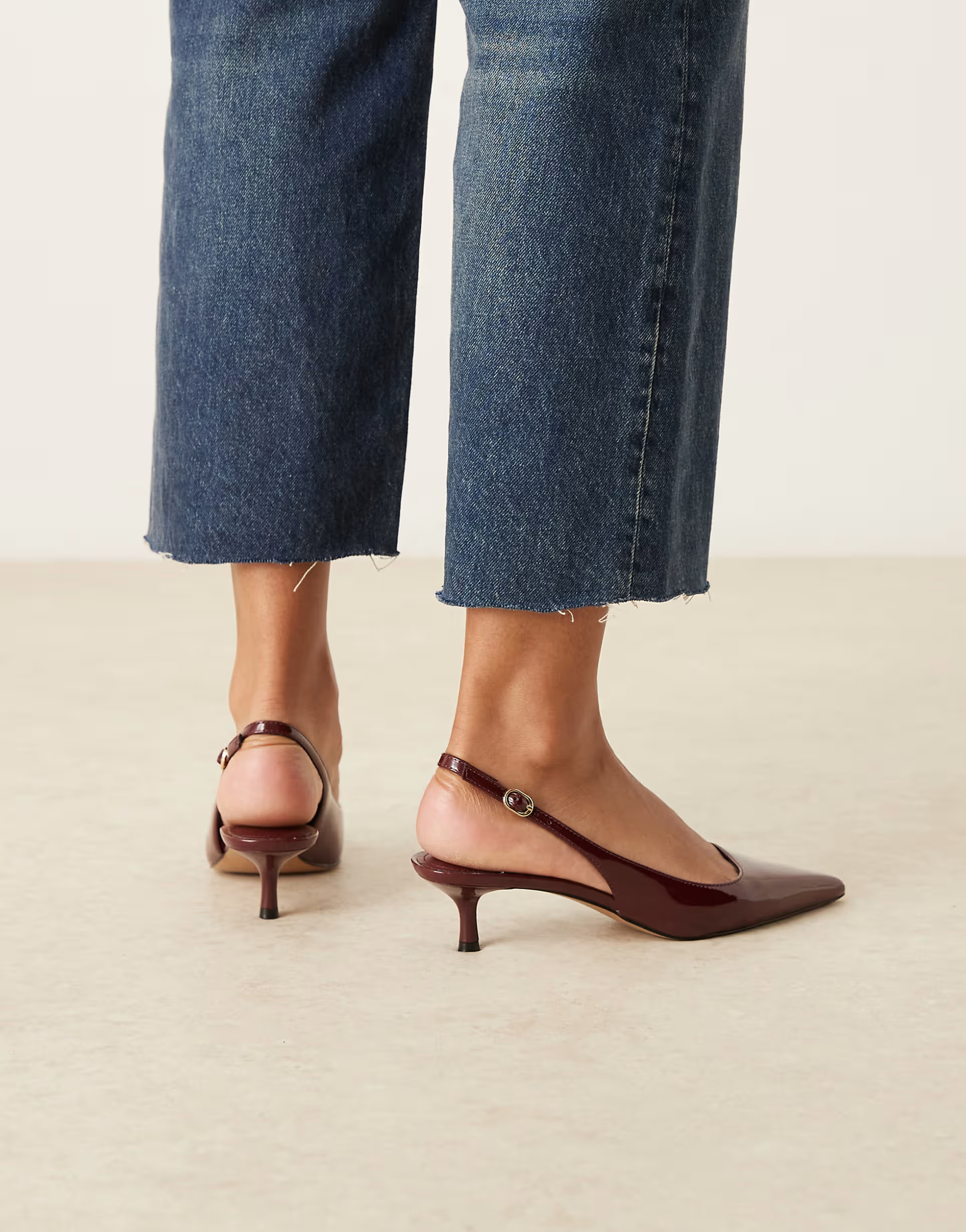 Mango patent pointed heeled slingback in cherry red | ASOS (Global)