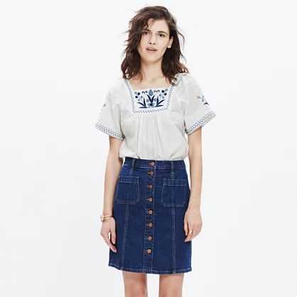 Embroidered Alma Peasant Top | Madewell