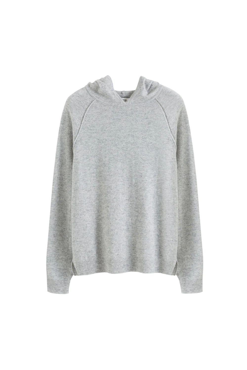 Grey-Marl Wool-Cashmere Boxy Hoodie | Chinti and Parker