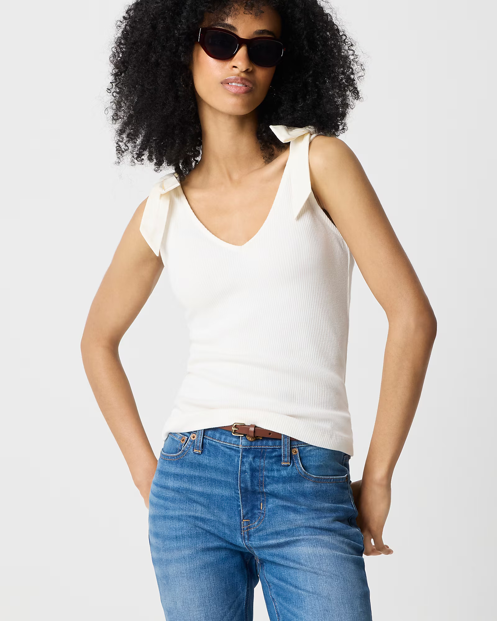 Bow-shoulder tank top | J.Crew Factory