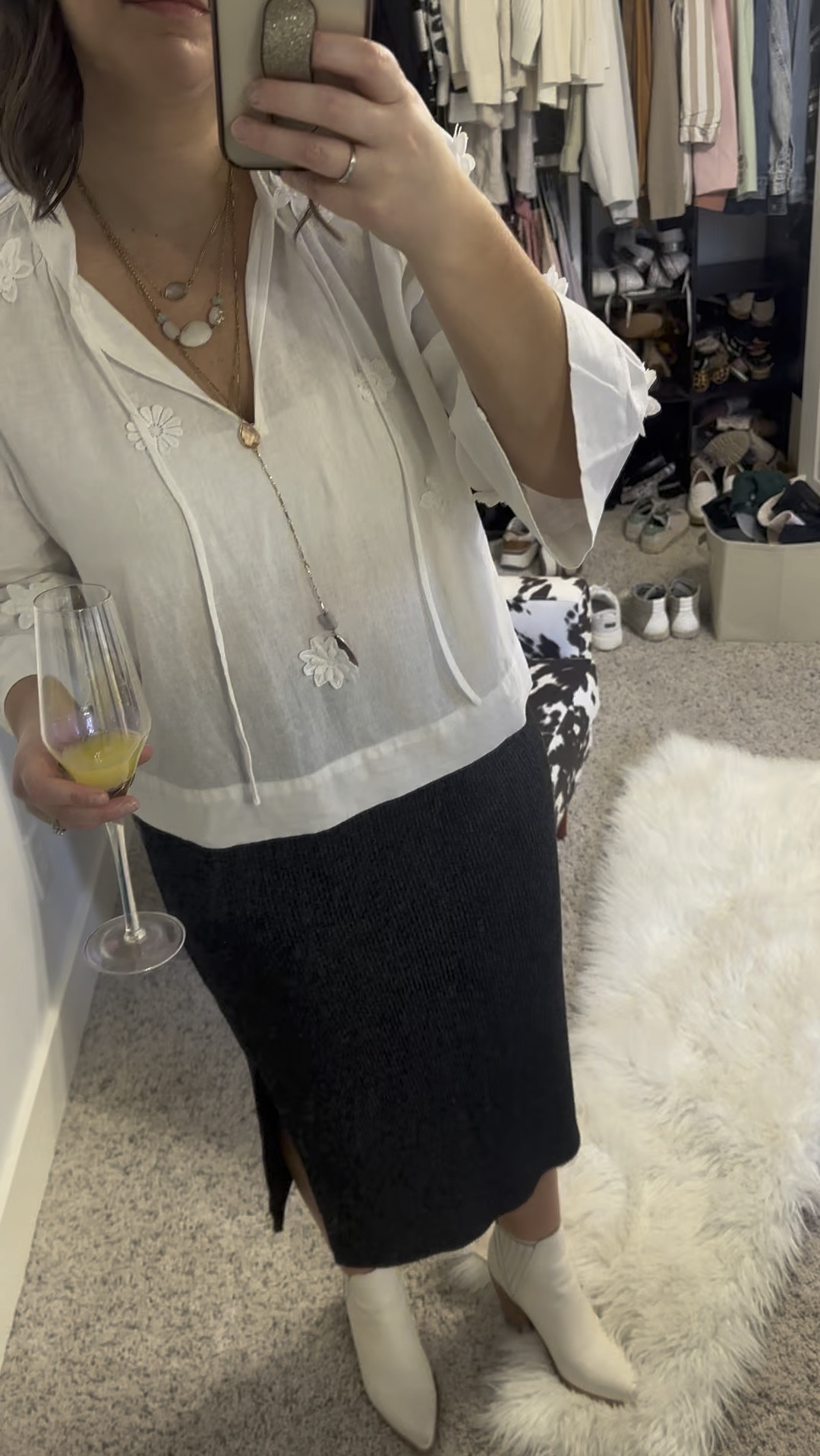 The spring top of my dreams! Soft and feminine, pretty flower details, a light linen fabric. Paired with a comfy cotton skirt. Perfection. I wore it for Easter but it would be perfect for graduation, showers, or vacation! #spring #loft #graduation #babyshower #weddingshower

#LTKmidsize #LTKfindsunder50 #LTKparties