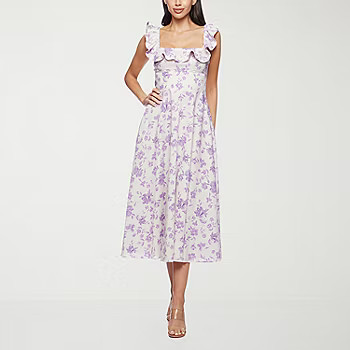 new!Premier Amour Womens Sleeveless Floral Midi Fit + Flare Dress | JCPenney