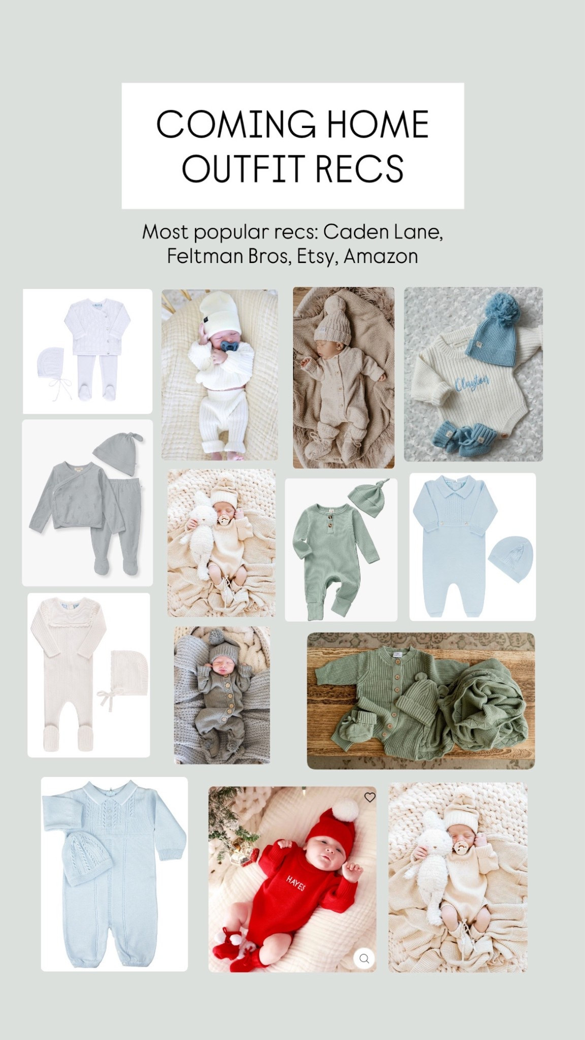 I asked and you guys delivered! Here’s what came up the most when I asked you guys for coming home outfit recs. I’ve linked some of my personal favorites from each of the site recommendations.

Newborn outfit, newborn photos, coming home outfit, baby boy outfit, baby outfit, newborn set, first outfit, newborn photo inspo, knitted  baby set, hospital outfit 

#LTKBaby