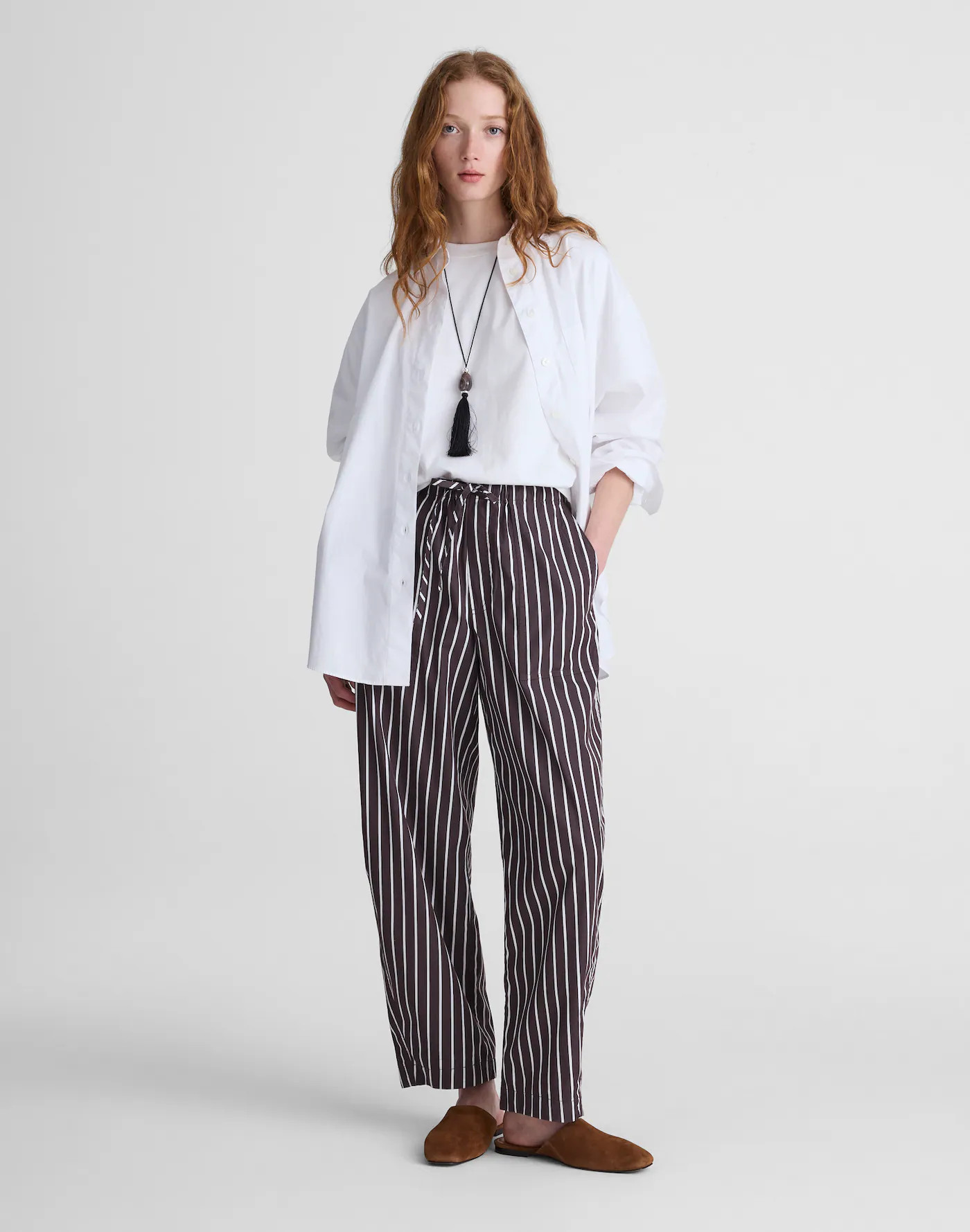 Pull-On Barrel-Leg Utility Pants in Poplin | Madewell