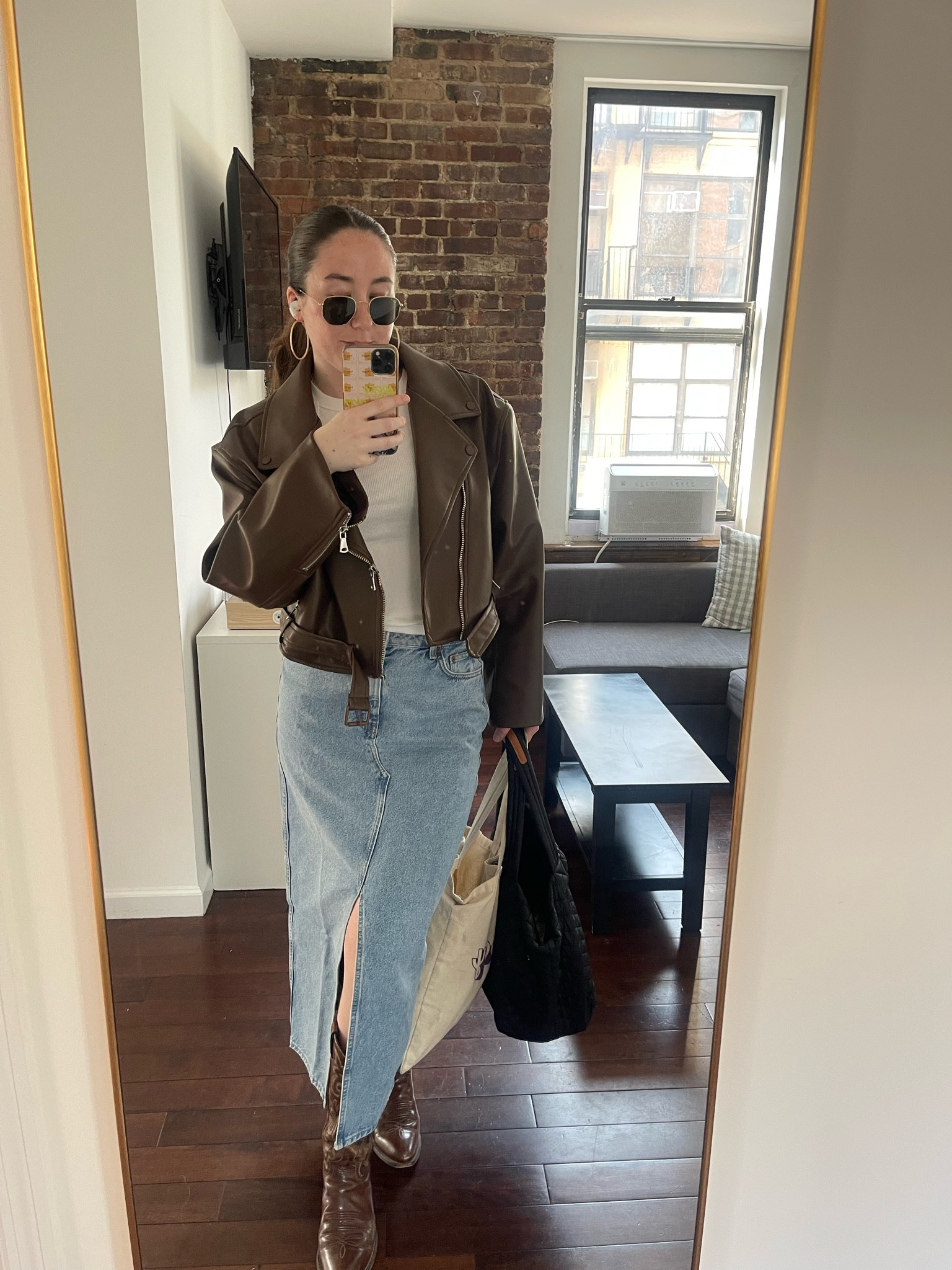 BEST DENIM MIDI SKIRT & BASIC TANK