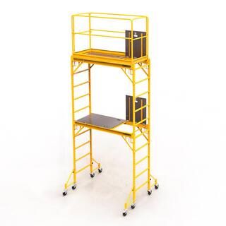 MetalTech Safeclimb Baker Style 15.25 ft. x 4.9 ft. x 6.1 ft. Steel Scaffold Tower Platform with ... | The Home Depot