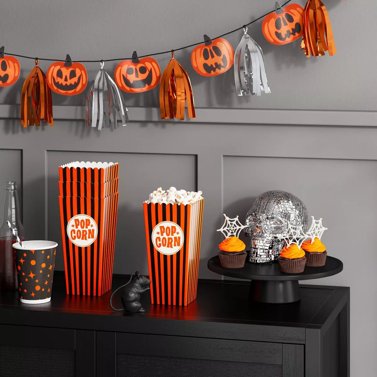 4ct Orange Striped Square Popcorn Bucket Disposable Carrier Pack - Hyde and EEK! Boutique™ | Target