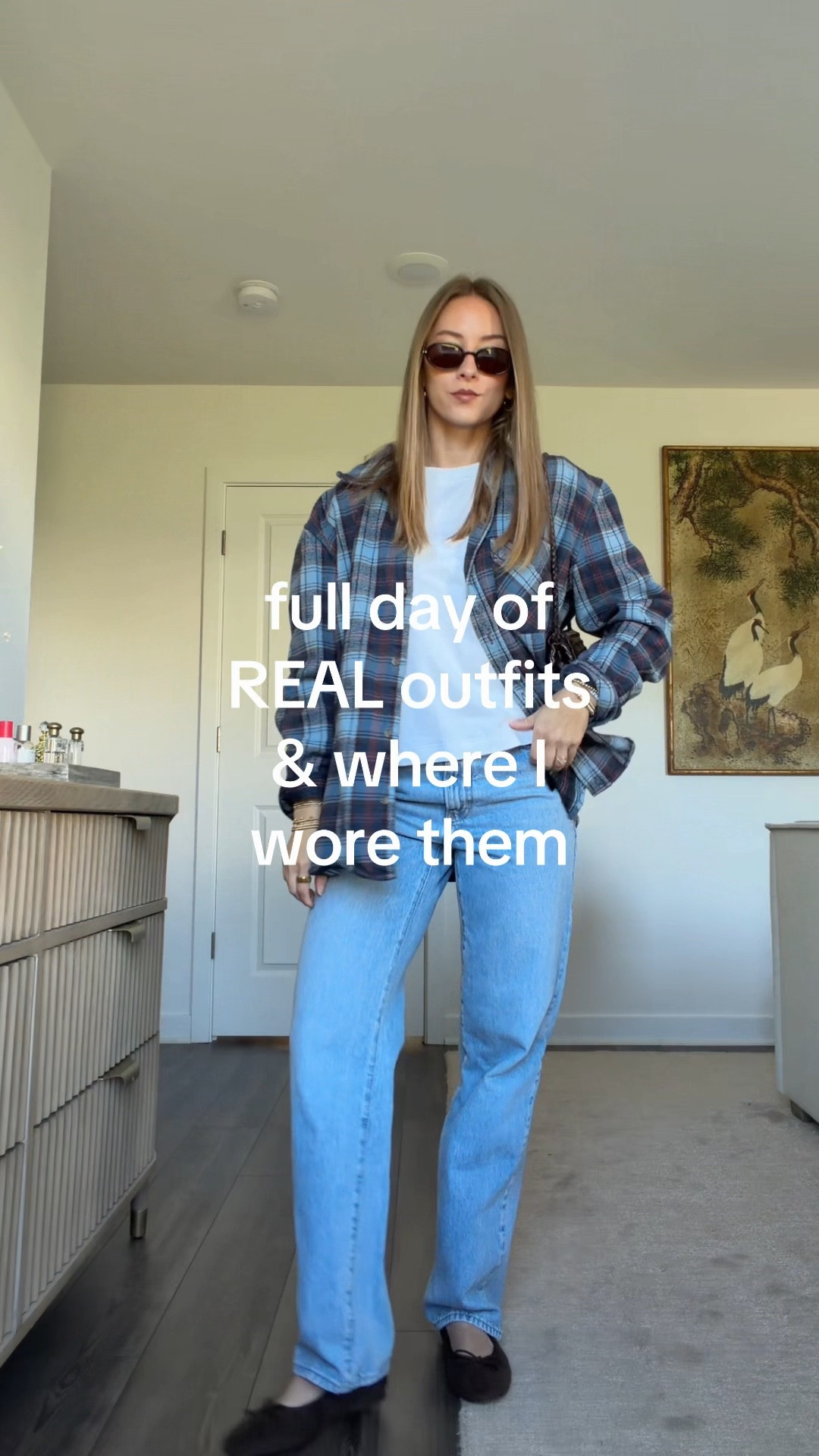 10/7/26 Everything I Wore in a Day 🍂

Linking everything I wore from morning → night!
☕️ slow morning at home — Dairy Boy plaid pajama pants + Old Navy fleece
💪🏼 garage workout — SET ACTIVE workout set
🛍️ errands + mall run — @levi baggy jeans, @Aritzia tee + blue flannel, @stevemadden-us suede flats
🍿 movie night — @abercrombie YPB leggings, Brandy Melville tee, American Vintage jacket + Salomon sneakers
Some pieces are older, so I linked the exact items where available + similar options where I could 🤎