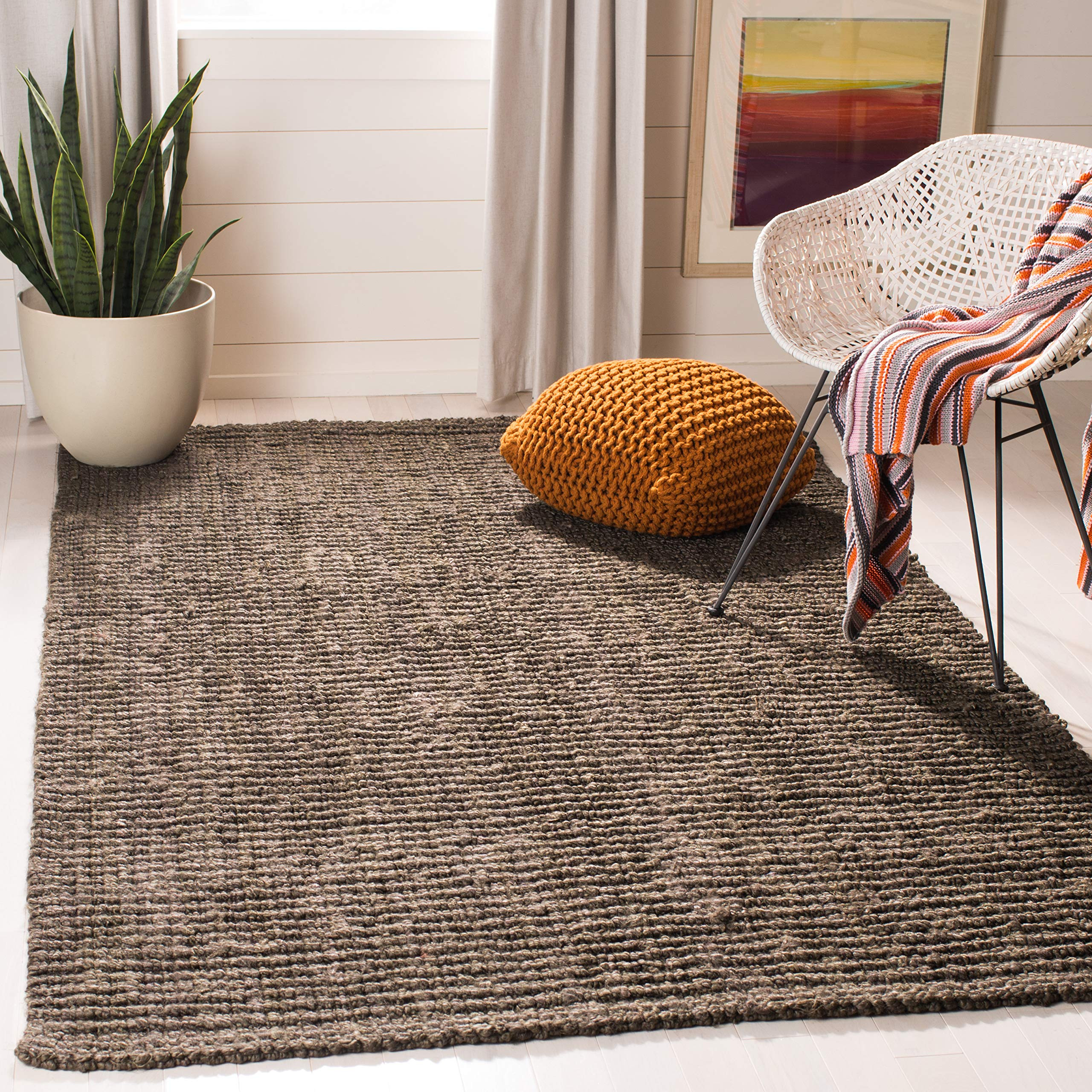 SAFAVIEH Area Rug 10x14 - Natural Fiber Collection - Large - Brown, Handmade Jute, Farmhouse Styl... | Amazon (US)