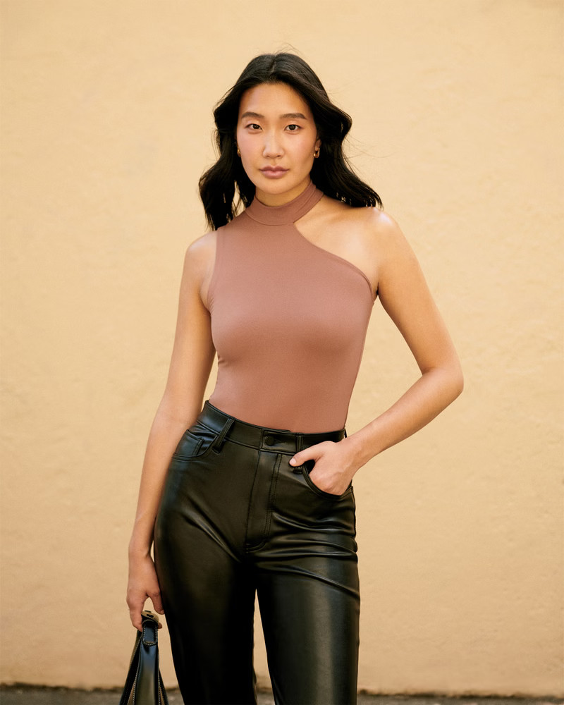 Women's Seamless Asymmetrical Cutout Bodysuit | Women's Fall Outfitting | Abercrombie.com | Abercrombie & Fitch (US)