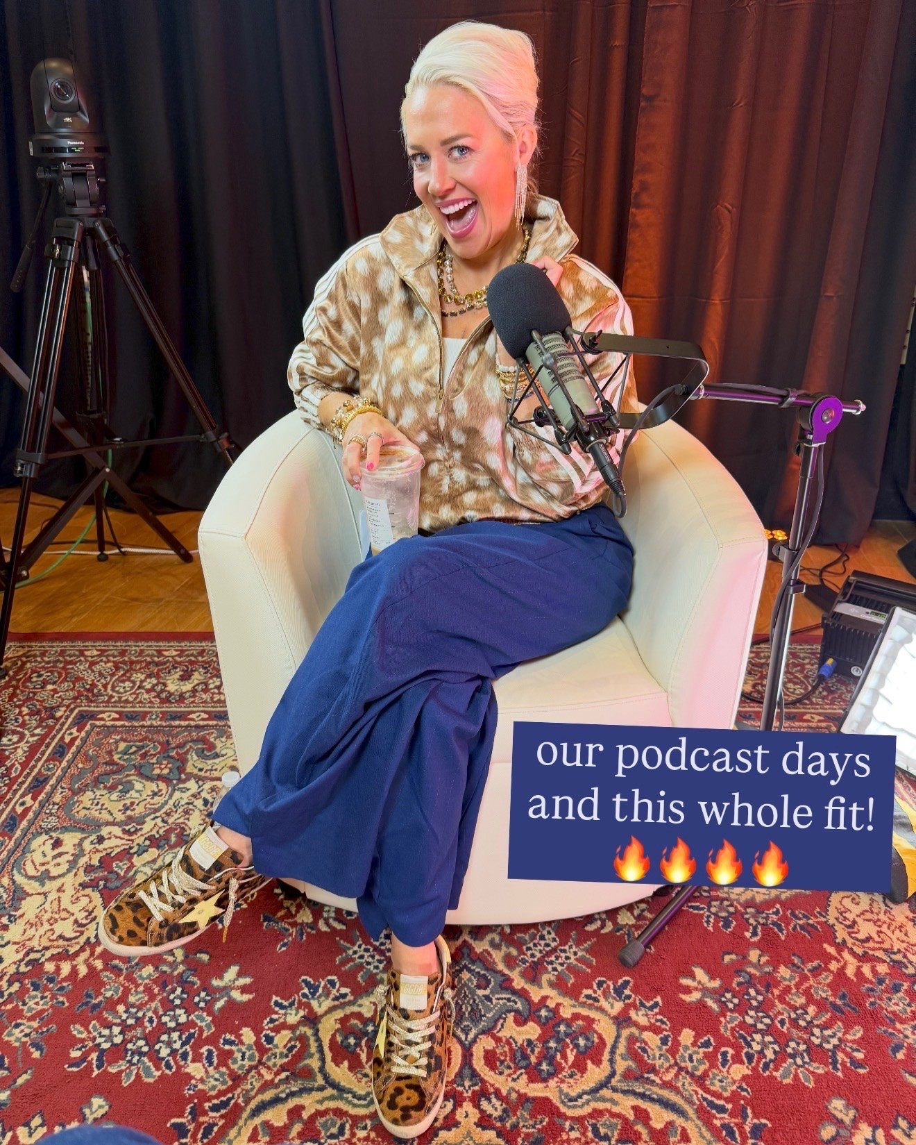 Cool comfy casual ootd for the podcast. Size medium in jacket, small in pants

#LTKootd