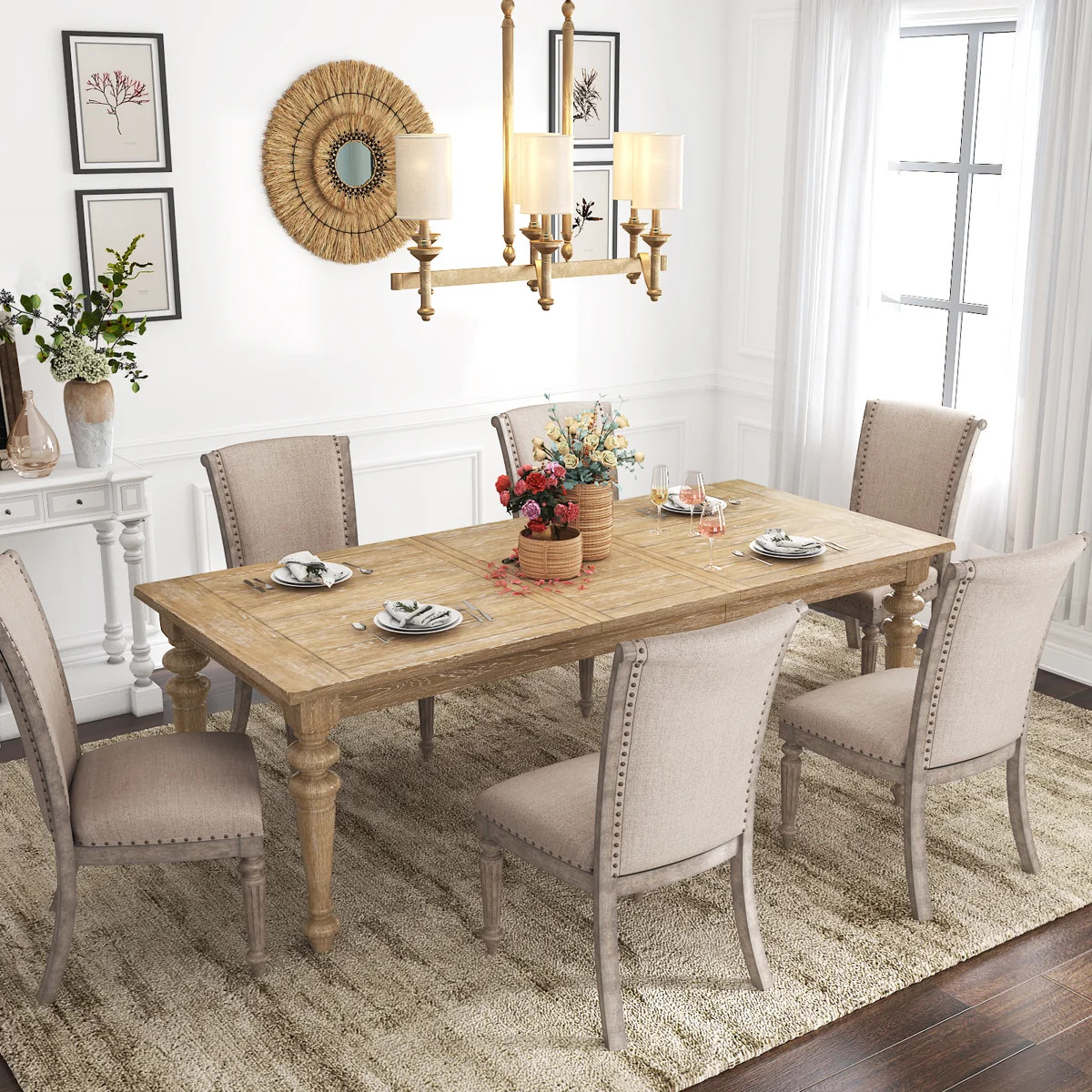Crain Norene Extendable Solid Wood Dining Table | Birch Lane