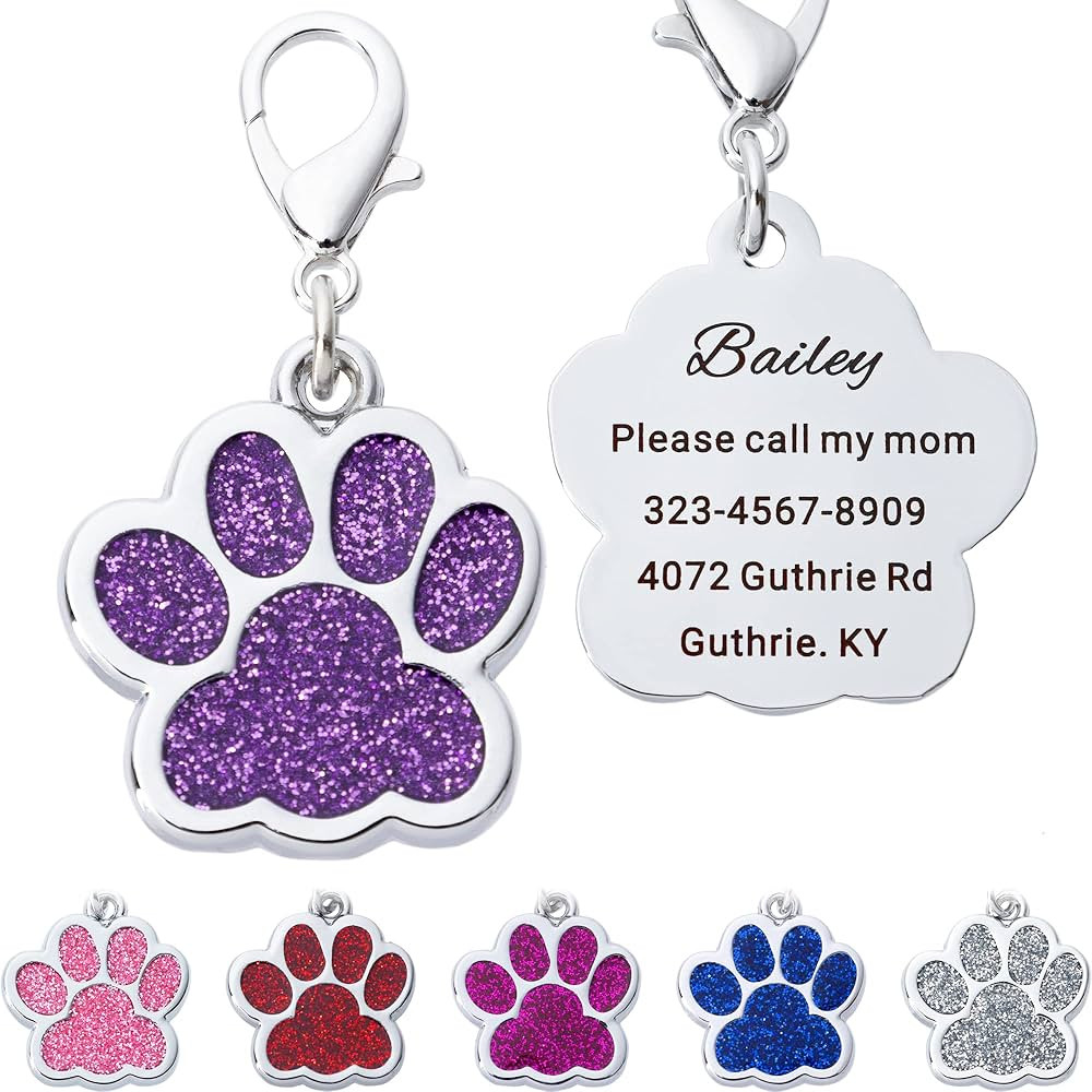 Personalized Dog Tags Up to 5 Lines of Custom Engraving for Your Pet's Name and Information Shiny... | Amazon (US)